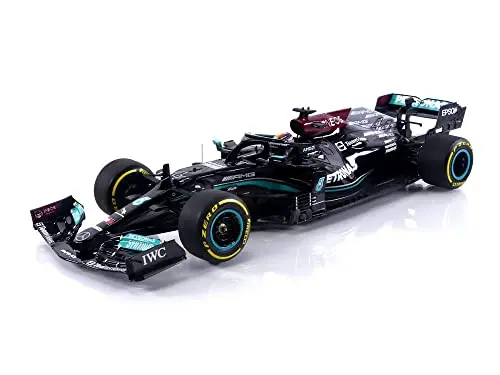 Minichamps 1:18 Mercedes-AMG Petronas Formula One Team W12 E Performance-Lewis Hamilton-Winner Qatar GP 2021 Voiture Miniature de Collection, 110212144, Black/Green