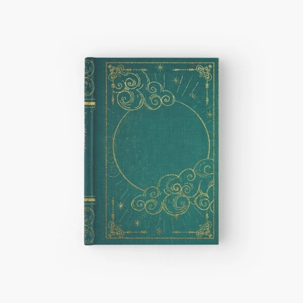 Grimoire mystique de style vintage Dark Moon (vert d&apos;eau, or) | Carnet