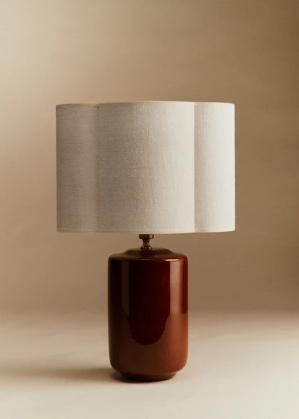 Lampe Mezzo - Caramel - Abat-jour Boléro - Jute Écru