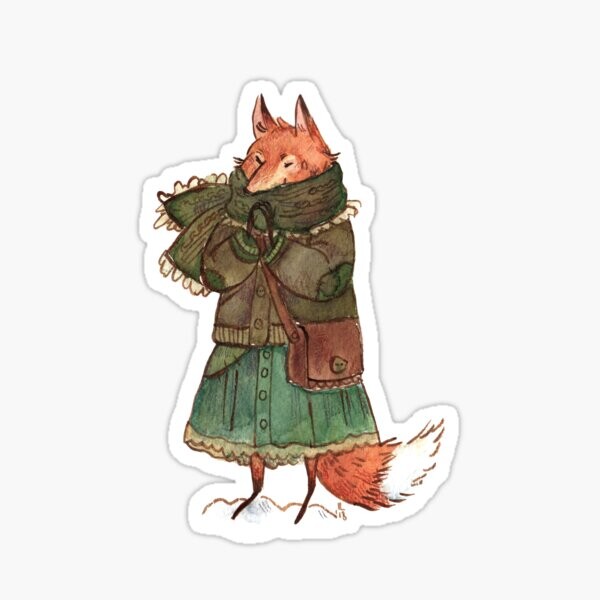 renard confortable | Sticker