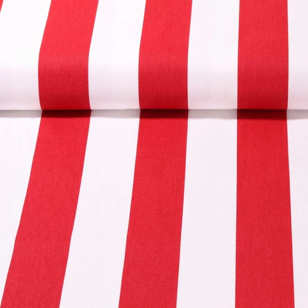 Canevas coton - Grosses rayures Rouge