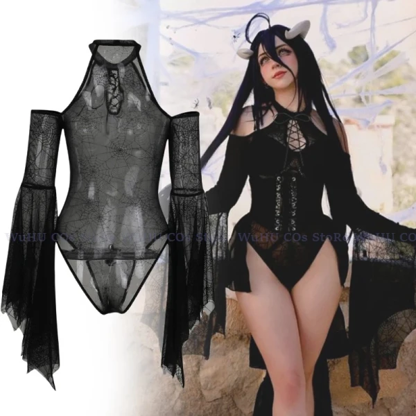 Anime Overlord Albedo Cosplay Costume pour femme, batterie, costume, SAFSpider Web, gothique, combinaison sexy, uniforme d'été, vêtements d'Halloween - AliExpress 200000532