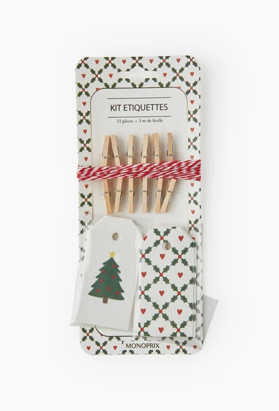 Kit étiquettes avec pinces en bois