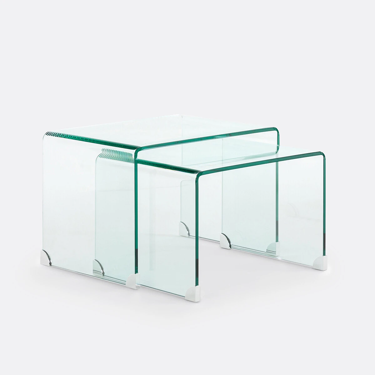 Tables basses gigognes en verre trempé, Joan