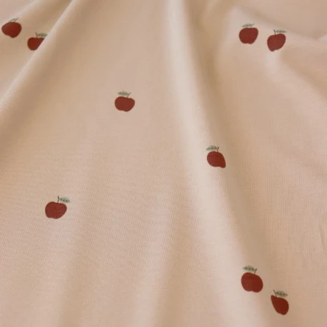 Tissu jersey Pommes - beige