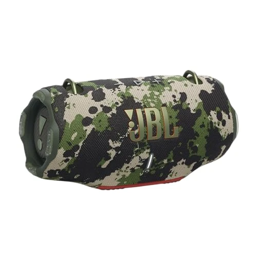 JBL Xtreme 4, Enceinte portable Bluetooth avec son JBL Pro, jusqu'à 24h d'autonomie, Recharge rapide, Étanche indice IP67, bandoulière incluse, au motif camouflé
