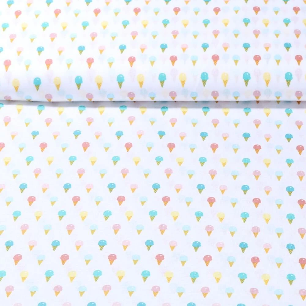 Coton - Été Glaces Blanc Rose