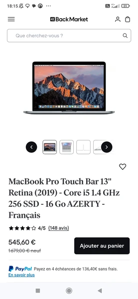 MacBook pro - min 16go RAM - min 2019