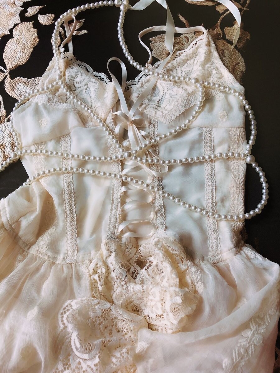 The Princess and the Pea vintage lace dress