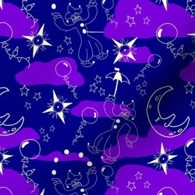 Night sky circus Fabric | Spoonflower