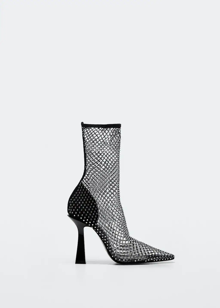 Bottines talon maille filet - Femme | Mango France