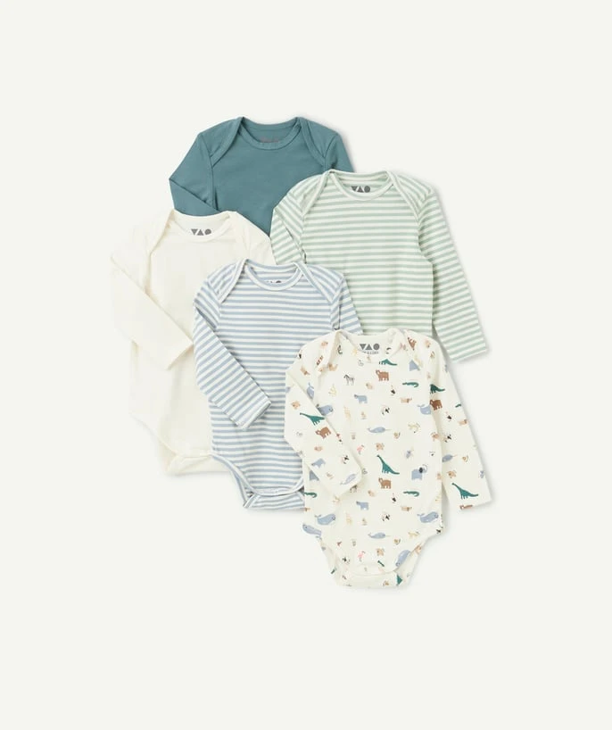 Lot de 5 bodies bébé thème dinosaures