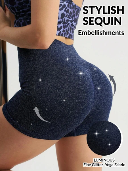 SHEIN Sport Gameset Short de sport ajusté taille haute sans couture, simple et tendance pour la danse de pole et la scène | Mode en ligne | SHEIN FRANCE