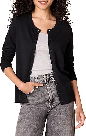 Amazon Essentials | Women's Lightweight Crewneck Cardigan Sweater