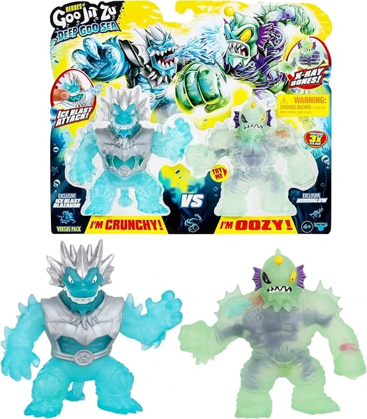 Heroes of Goo Jitzu Deep Sea Coffret duel de 2 figurines! Ice Blast Blazagon exclusif V Horriglow exclusif. Fais s’affronter tes figurines super-craquantes et super-visqueuses sans plus attendre!