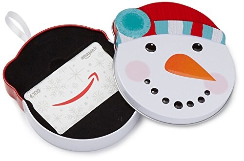 Carte cadeau Amazon.fr  -  €100 -  Dans un coffret Bonhomme de neige tout sourire