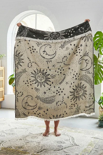 Jeté céleste noir et blanc