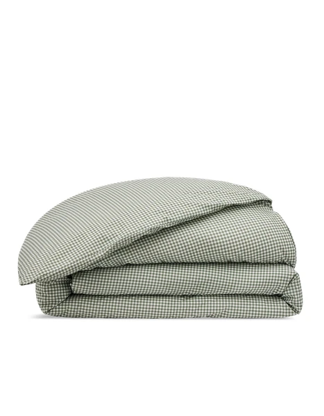 Housse de couette Percale de coton 120 fils - Mini Vichy Vert