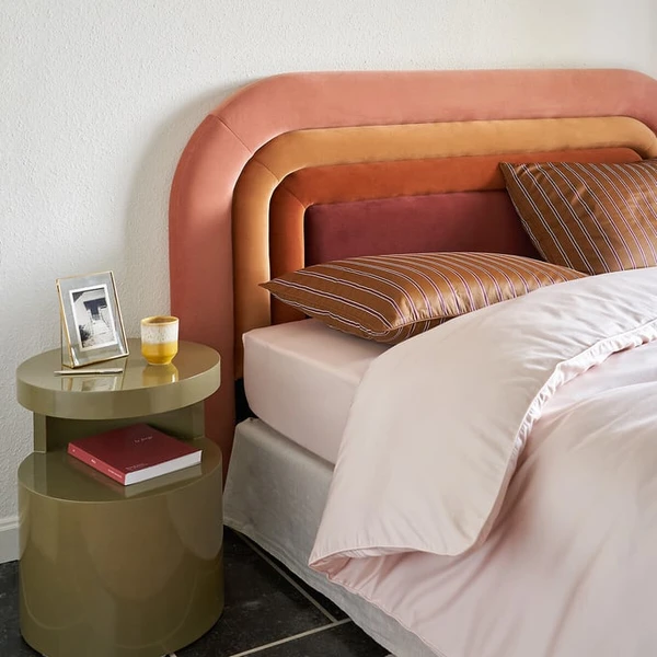 Tête de lit rembourrée, tissu velours, ELVITA