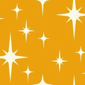 Mid century modern atomic yellow Fabric | Spoonflower