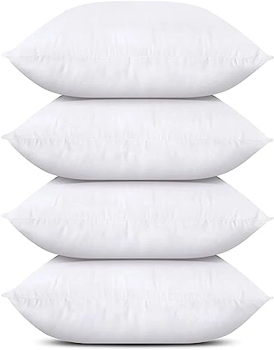 Utopia Bedding Lot de 4 Coussins de Rembourrage de 40 x 40 cm - Coussin intérieur - Coussin de canapé - Blanc