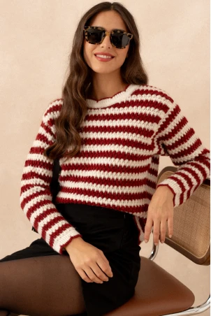 PULL DEGAS MARINIÈRE ROUGE