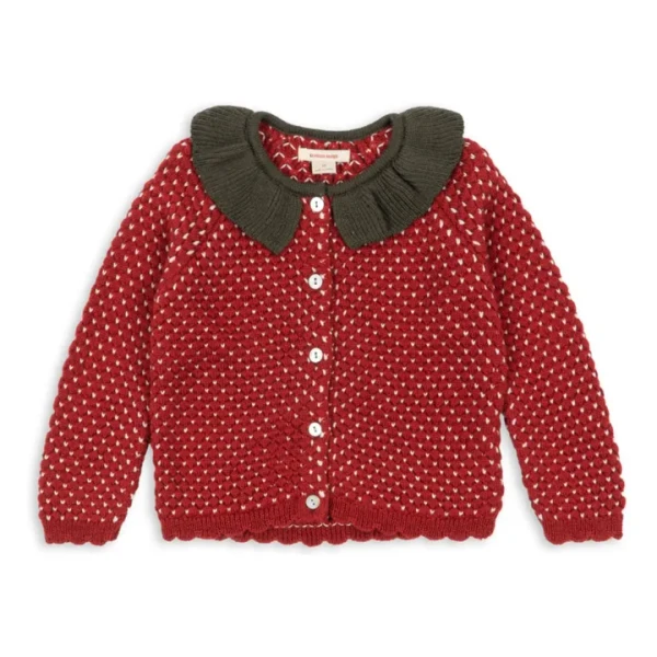 Cardigan Fraise Laine | Rouge