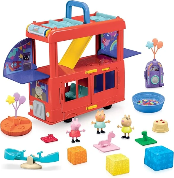 Peppa Pig, Coffret Bus en fête 2 en 1, Taille Unique