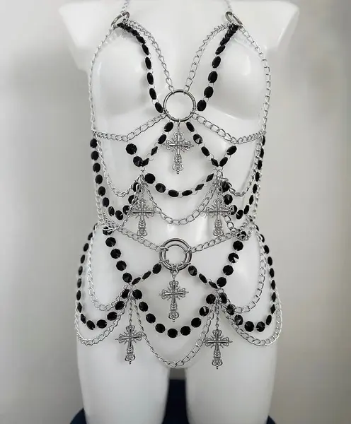 Magdalene full set/Hardware Silver /Crystal colour Black