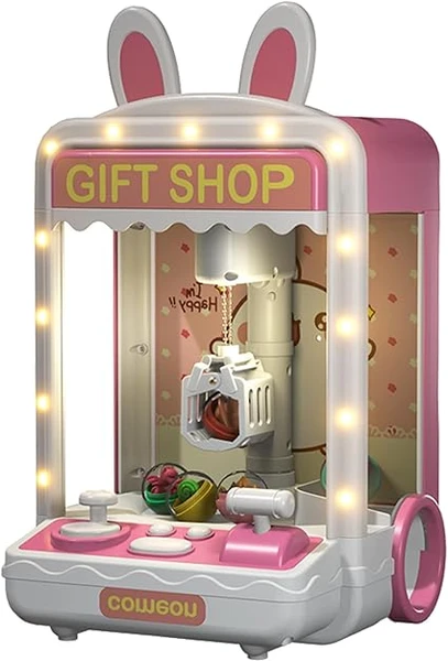 SouiWuzi Machine à Griffes Arcade Claw Toy, Mini Machine à Griffes avec Musique et éclairage, Machine à Griffes pour Enfants avec Mini Peluche et Jouets à Capsules, Jeu d'arcade,Style 2