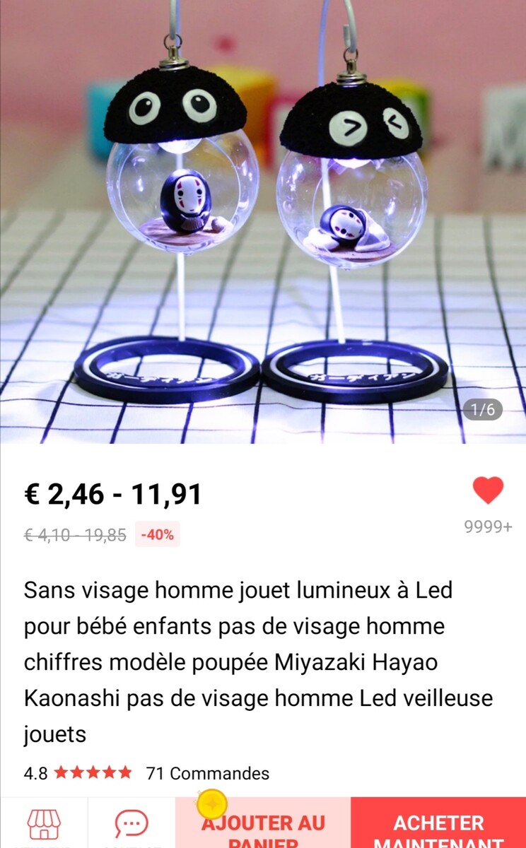 Décoration pour plante/table/objet No face (Le voyage de Chihiro) 