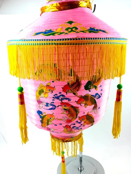 Lanterna Rosa 30cm Stile Orientale cinese e giapponese Vintage Feng Shui Portafortuna cod.002