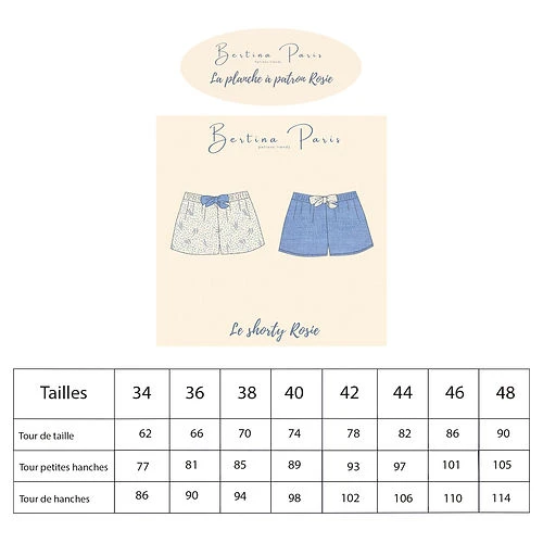 PATRON DE COUTURE SHORT DE NUIT ROSIE