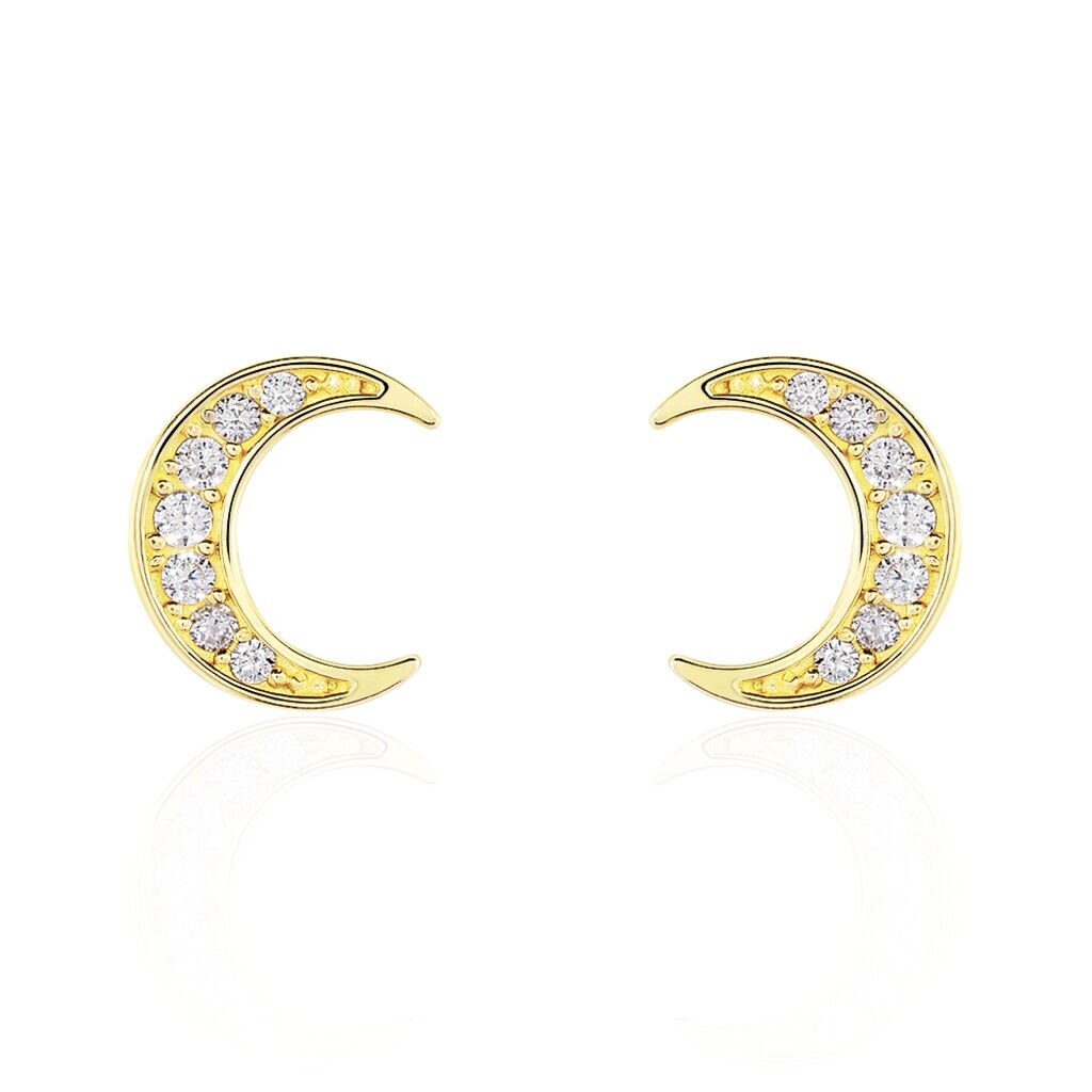 Boucles D'oreilles Pendantes Francoise-marie Lune Or Jaune Oxyde