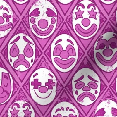 Purple Clowns Fabric | Spoonflower