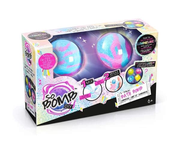 Kit créatif 2 bombes de bain lumineuses diy