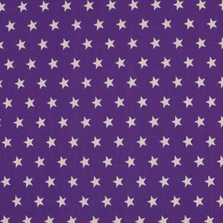 Tissus coton étoiles - Violet et blanc | Rascol