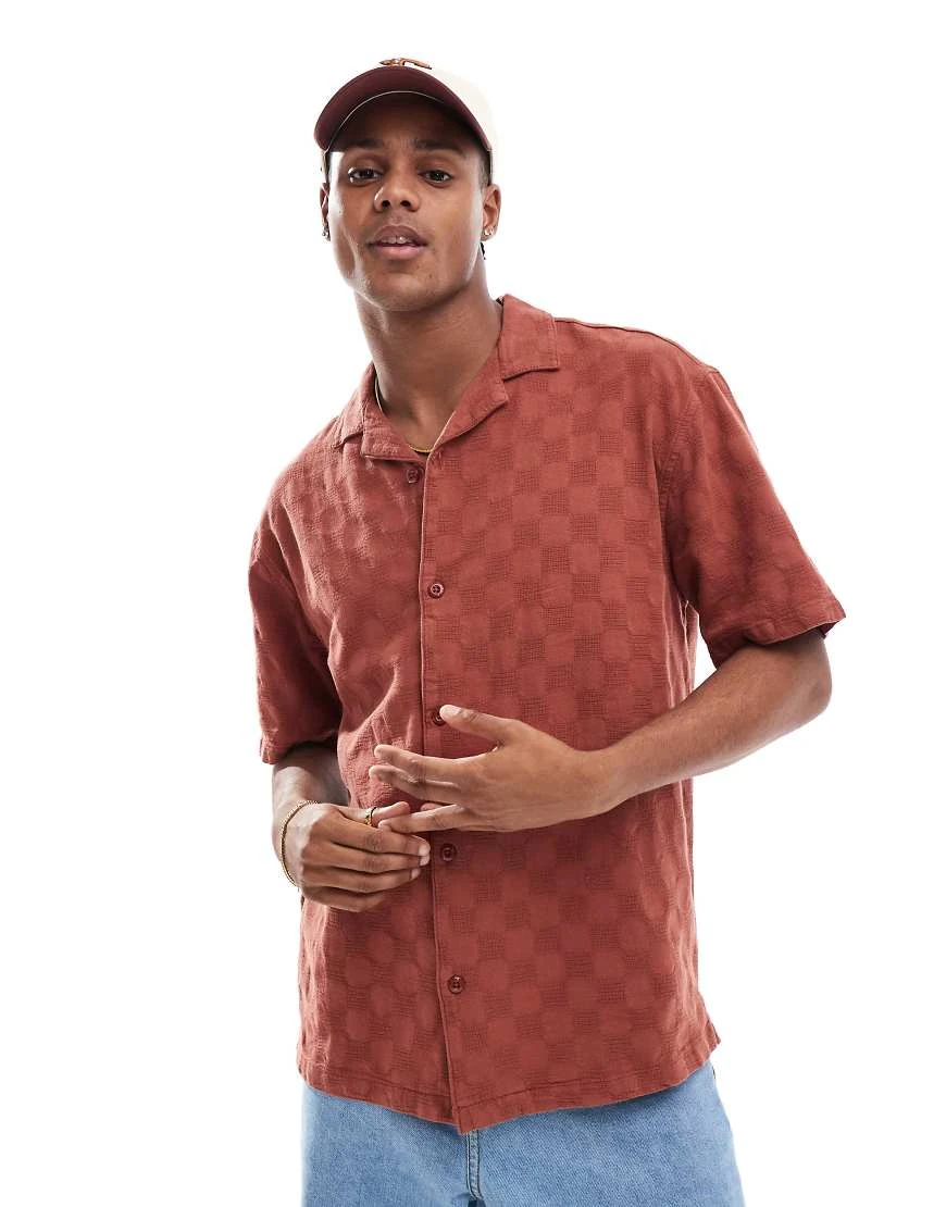 Pull & Bear - Chemise à carreaux - Bordeaux-Brown