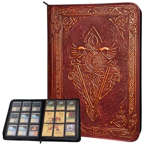 Classeur Carte à Collectionner - Card Binder Album/Portfolio 9 Pochettes/Range Carte pour TCG/Reliure Latérale 360 Cartes en Cuir PU 3D Pour MTG, Disney Lorcana, Magic The Gathering Livre Carte Cadeau