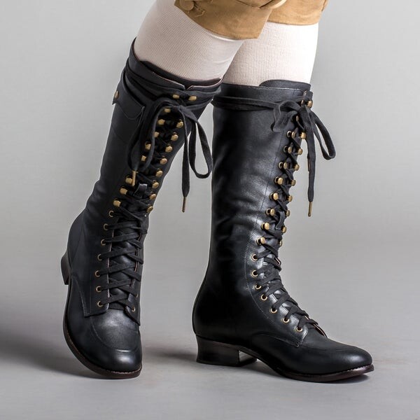 PRE-ORDER Bessie Women&#39;s Vintage Aviator Boots (Black)