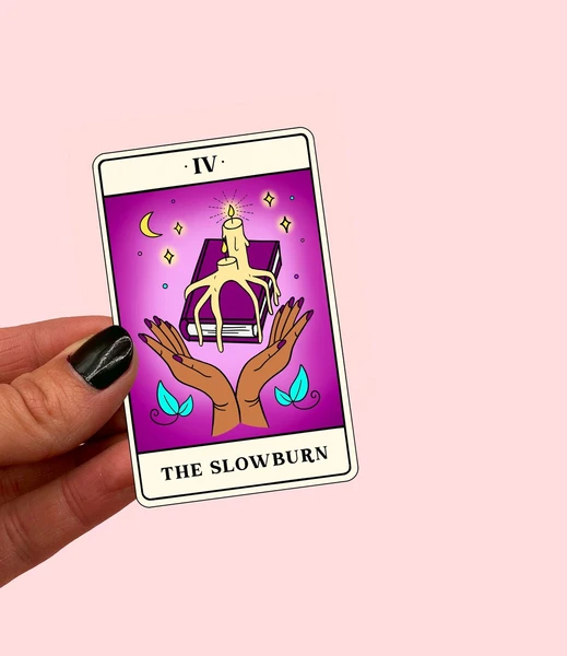 The Slowburn tarot Card Sticker | book lover | bookish gift | book sticker | bujo | book tropes