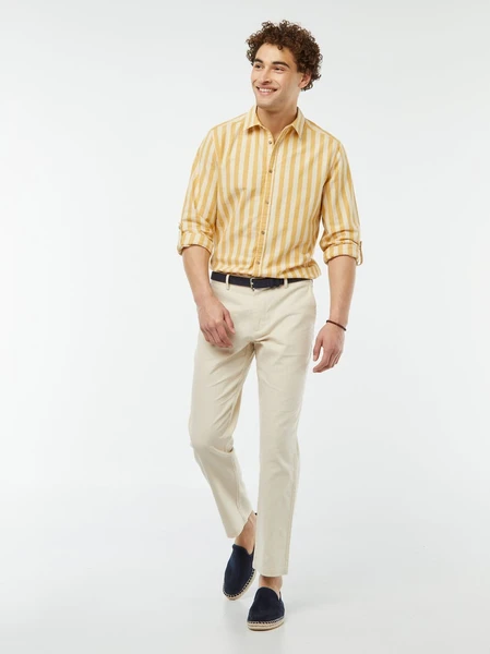 Pantalon chino en lin mélangé