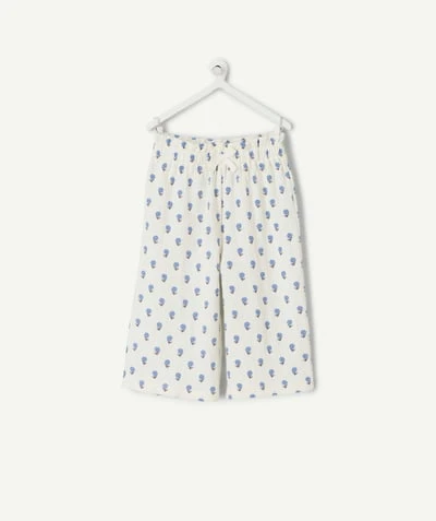 Pantalon fluide bébé fille coton imprimé floral