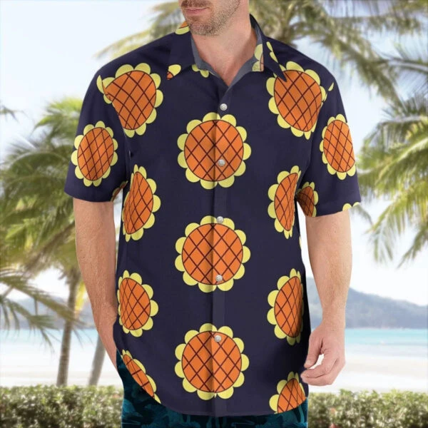 One Piece Luffy Dressrosa Sun Flower Hawaiian Shirt Cosplay