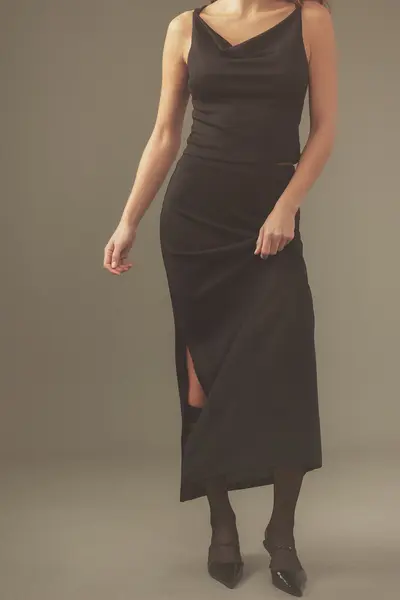 Jupe en jersey à taille basse Noir