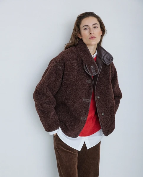 Veste fourrure chocolat