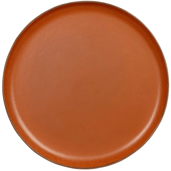 Assiette plate en céramique marron