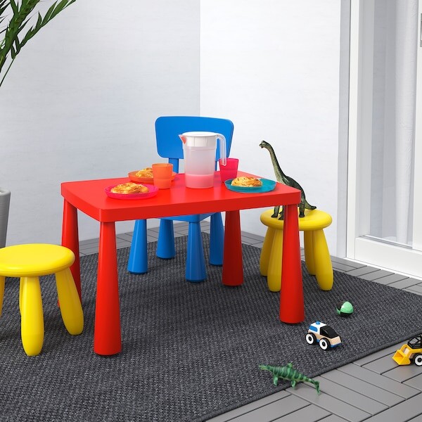 MAMMUT Table enfant - intérieur/extérieur rouge 77x55 cm