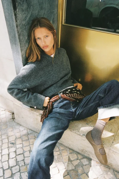 Pull en maille doux à bouton