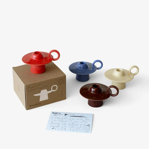 Bougeoir Momento JH39 &tradition - bleu | Made In Design